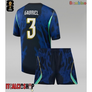 Brasile Gabriel Magalhaes #3 Seconda Maglia Bambino Mondiali 2026 Manica Corta (+ Pantaloni corti)